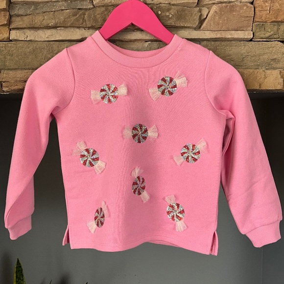 Mud Pie Peppermint Candy Velour Legging 2Pc Set Christmas Party Pink Red 4T-5T - Picture 6 of 9